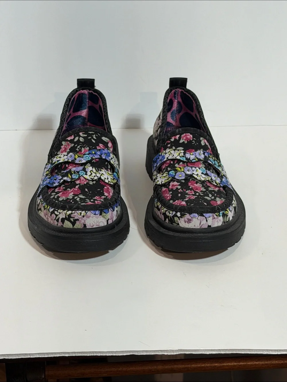 Irregular Choice Chunky Platform Floral Loafers
